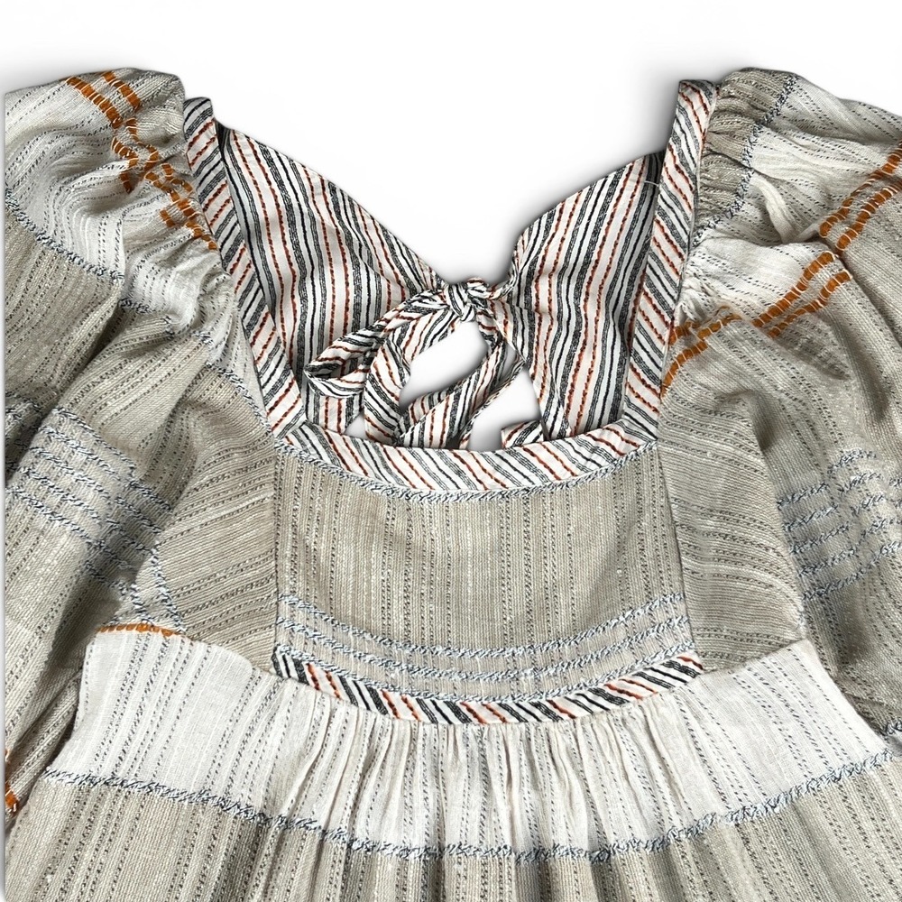 Free People All Lined Up Women's Sz S Mini Dress Striped Open Tie Back $148 - Picture 5 of 13
